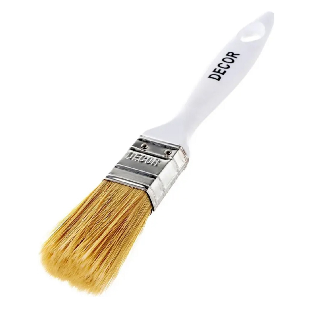 Кисть Decor Standard универсальная, 25х15 мм, светлая смешанная щетина, пластиковая ручка