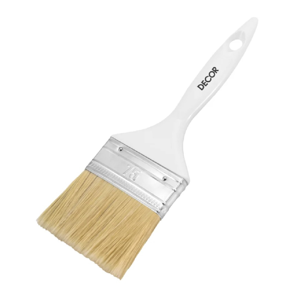 Кисть Decor Standard универсальная, 50х15 мм, светлая смешанная щетина, пластиковая ручка