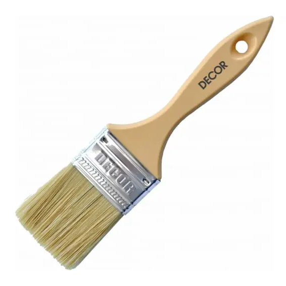 Кисть Decor Неделька: Вторник 25х12 мм, светлая смешанная щетина, пластиковая ручка 126015