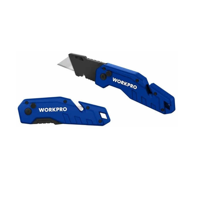 Нож складной Workpro с нейлоновой рукояткой, синий WP211008