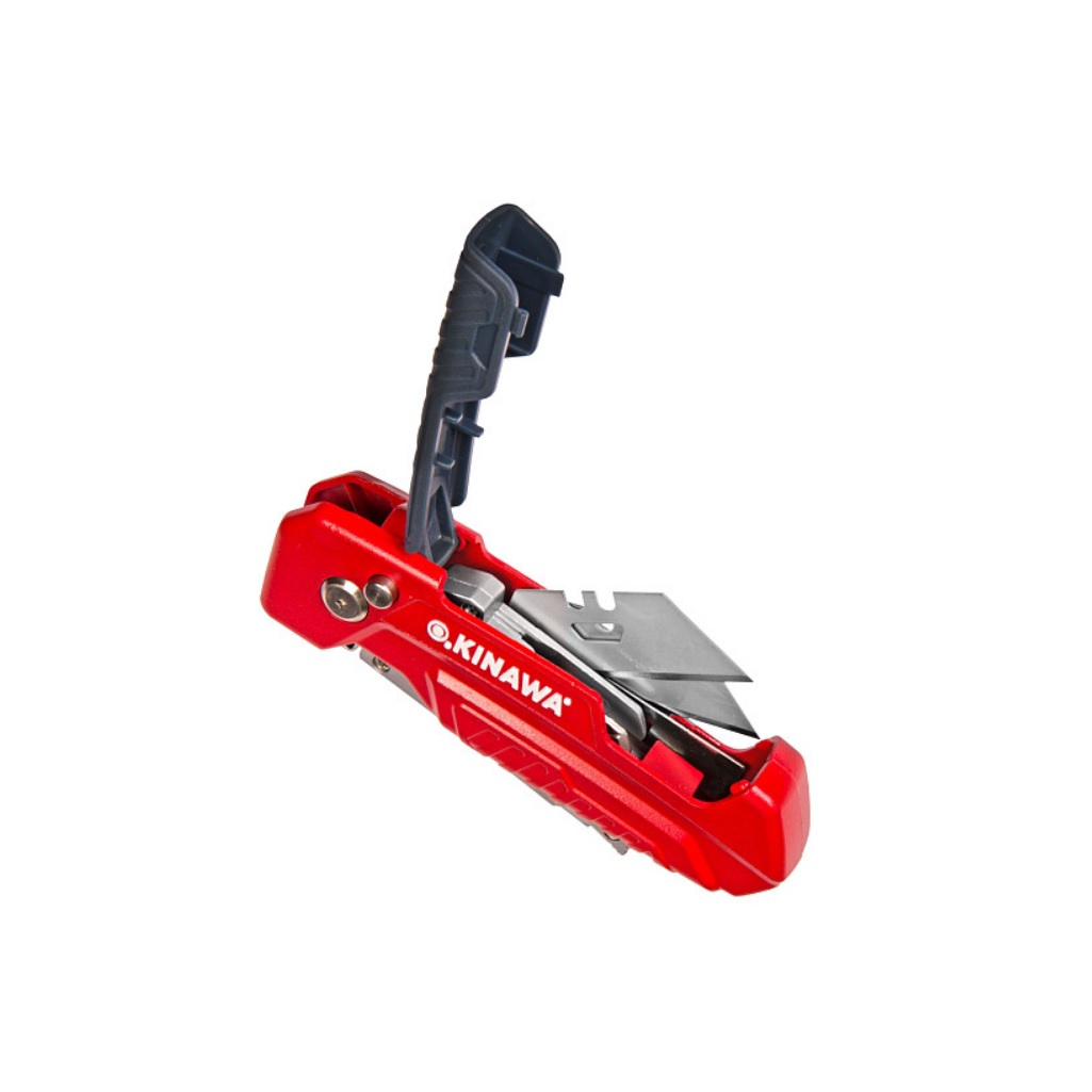 Нож складной Okinawa Dynamic 2409, поворотное трапециевидное лезвие, в комплекте 2 лезвия, отсек для хранения