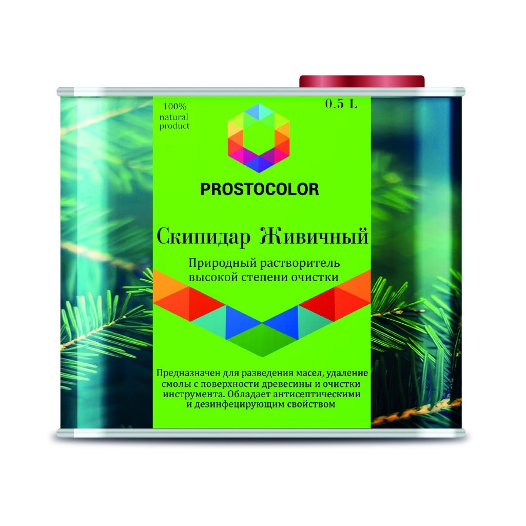 Скипидар Prostocolor живичный, природный растворитель высокой степени очистки, 0.5 л