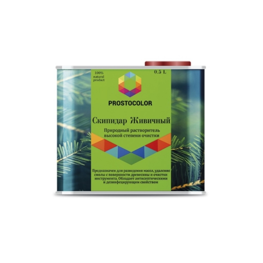 Скипидар Prostocolor живичный, природный растворитель высокой степени очистки, 0.5 л
