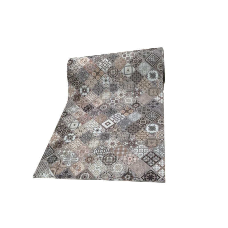 Ковровая дорожка Shanintex 3D Плитка Тоскана мокко 100 см х 1 м