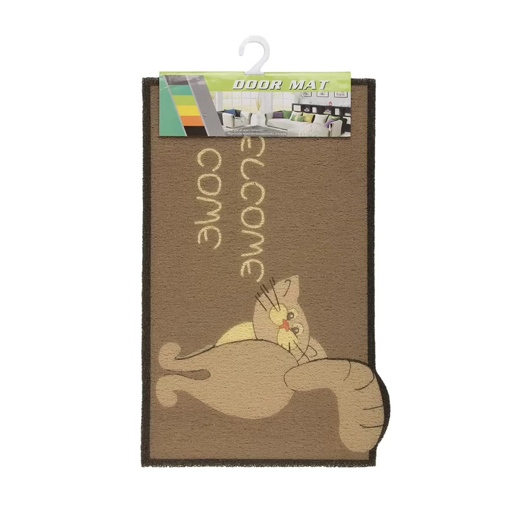 Коврик придверный Котик A090289, прямоугольный, резина, лапша, 40х60 см