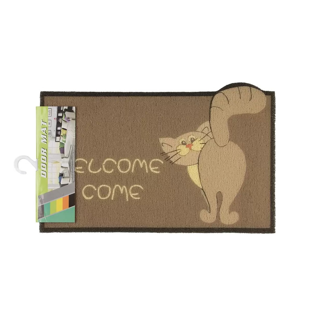 Коврик придверный Котик A090289, прямоугольный, резина, лапша, 40х60 см