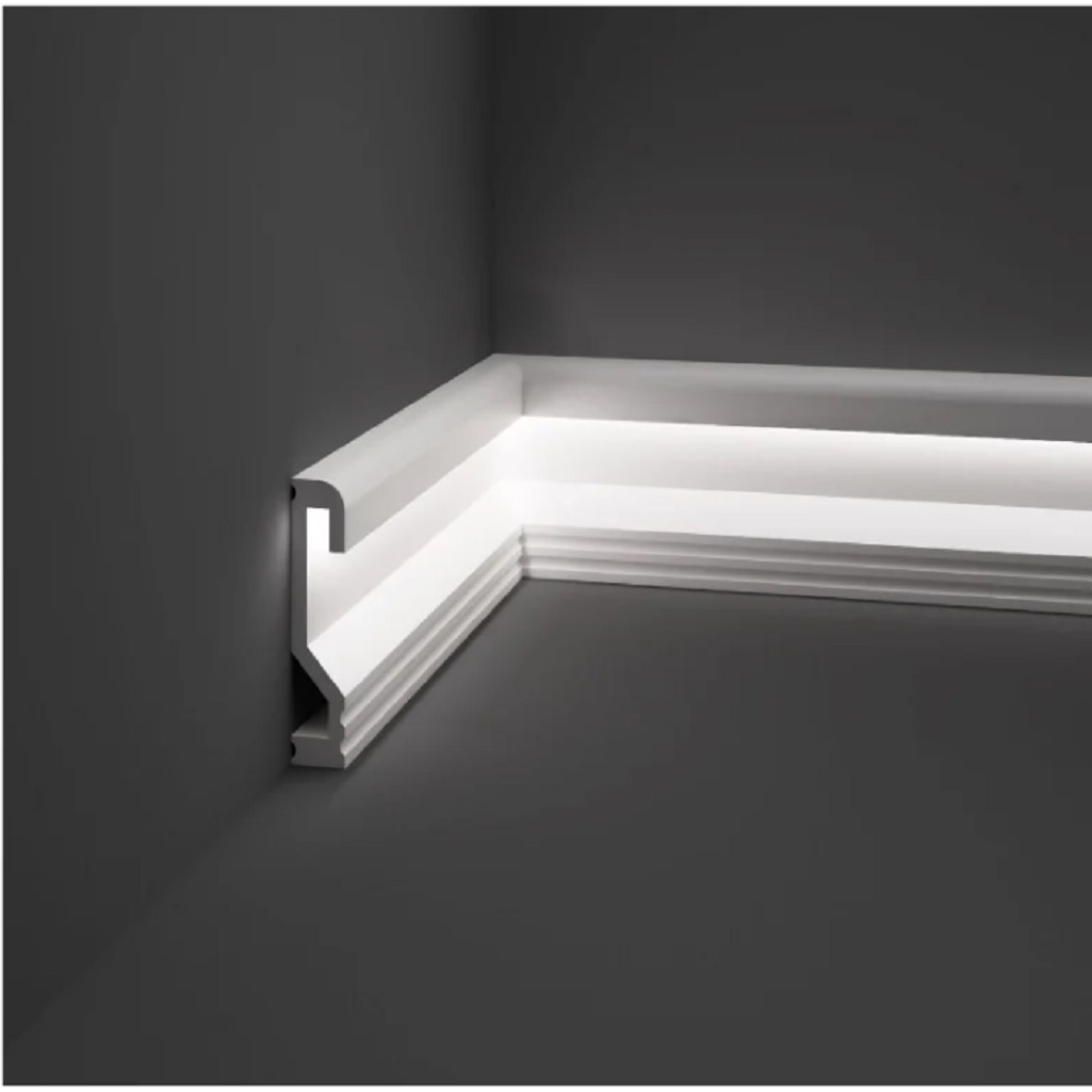 Плинтус Agis EP011, 2000х100х21 мм, Экополимер, для подсветки