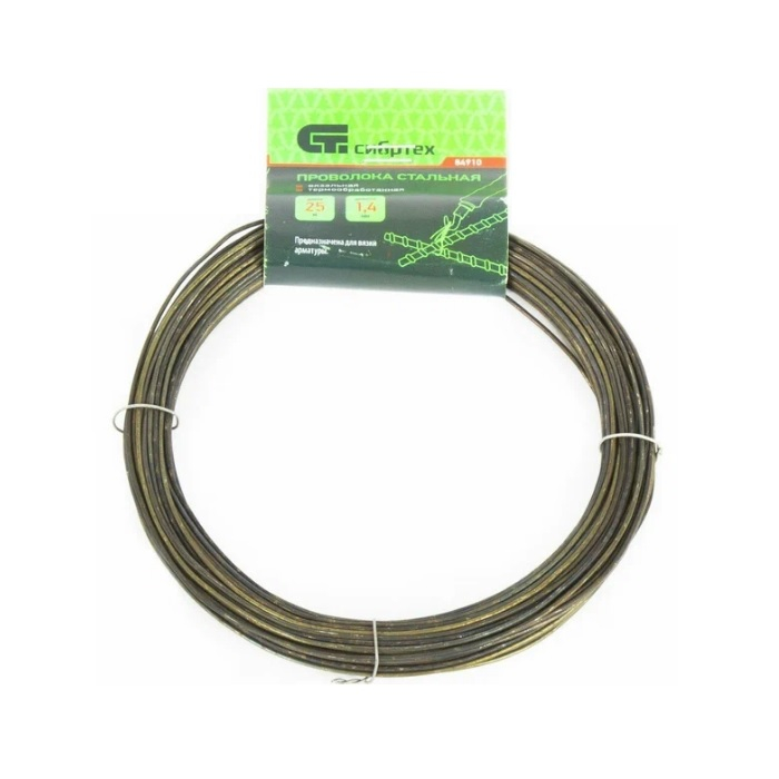 Проволока стальная Сибртех 25 м, вязальная, термообработанная 1,4 мм 84910
