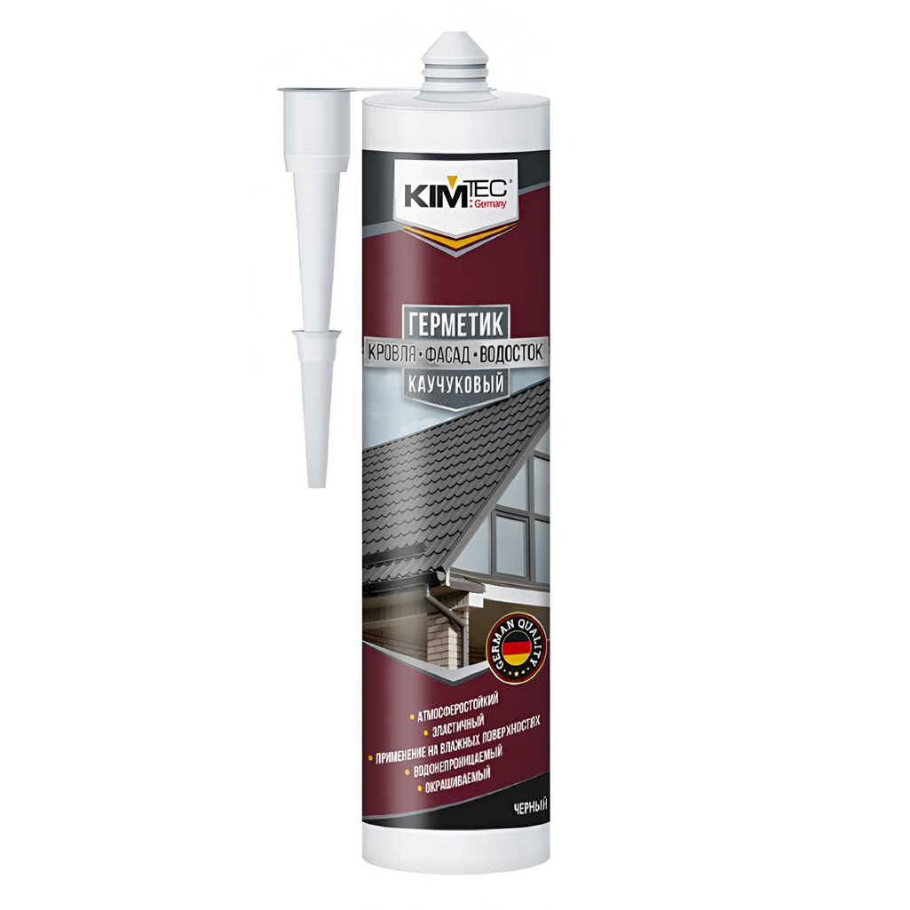 Герметик каучуковый Kim Tec 02-05-87, для кровли, фасада, водостока, серый, 310 мл