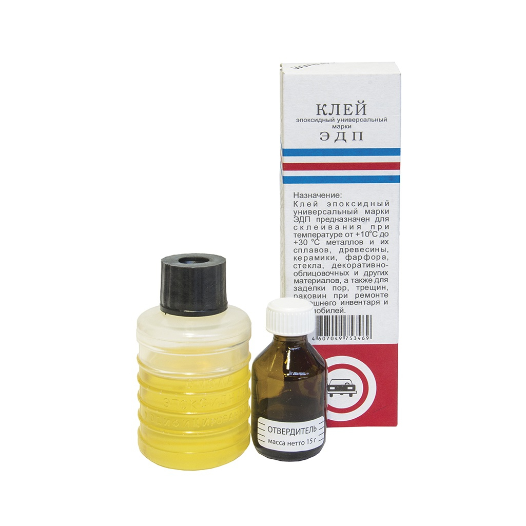 Клей эпоксидный Дзержинскбытхим ЭДП универсальный, двухкомпонентный, прозрачный, 140 г