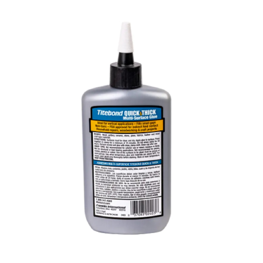 Клей Titebond Quick Thick для дерева и МДФ, водостойкий, термостойкий, 237 мл