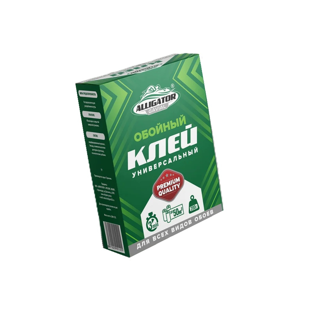 Клей обойный Gavial универсальный, для флизелиновых и стеклотканевых обоев, стеклохолста, 200 гр