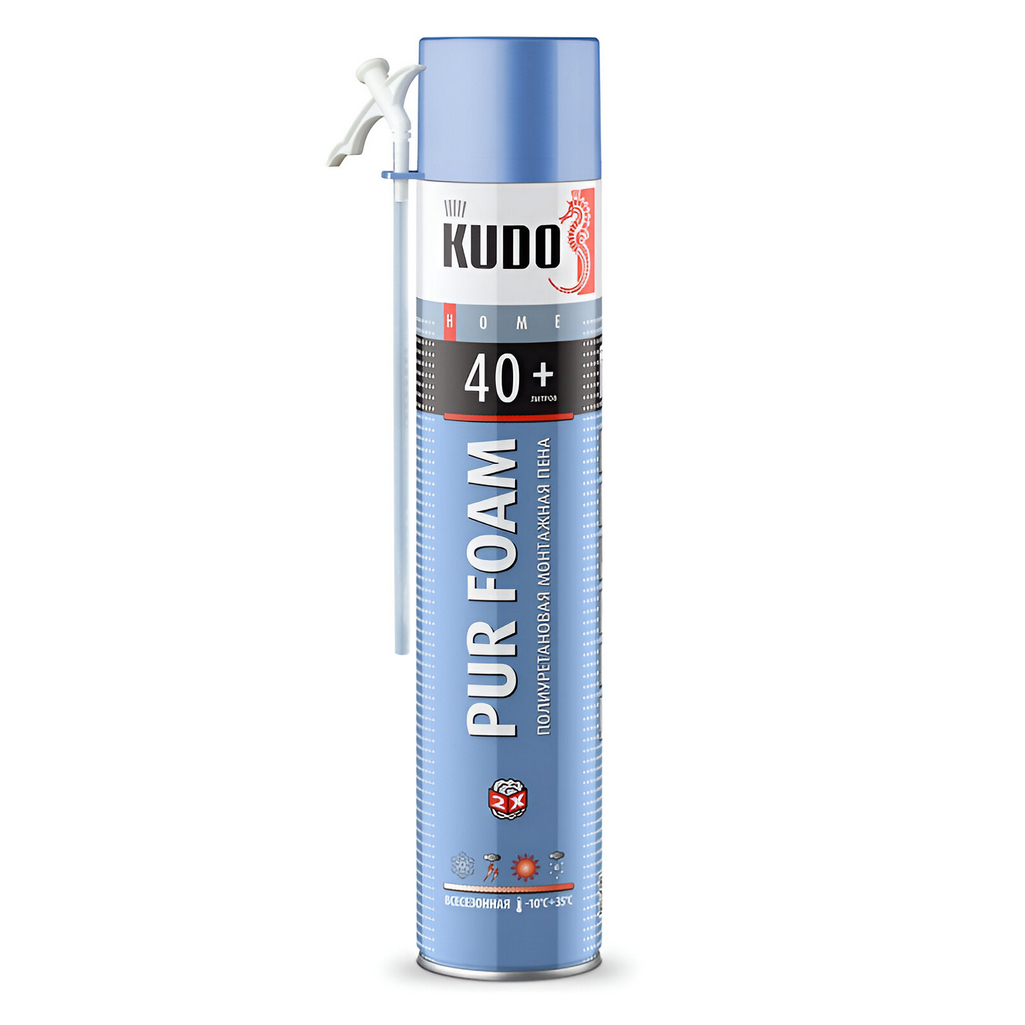 Пена монтажная Kudo Home 40+, 46426, бытовая, всесезонная, 1000 мл