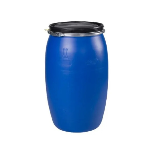 Бочка полиэтиленовая синяя, с крышкой, 170 л, б/у, мытая