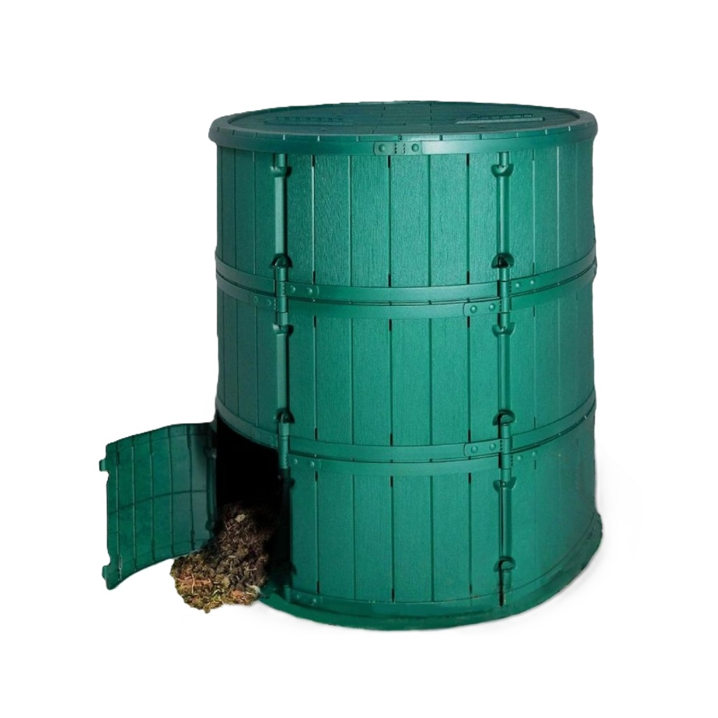 Компостер садовый Мастер Сад Бочка с крышкой и дном, усиленный, 950 л