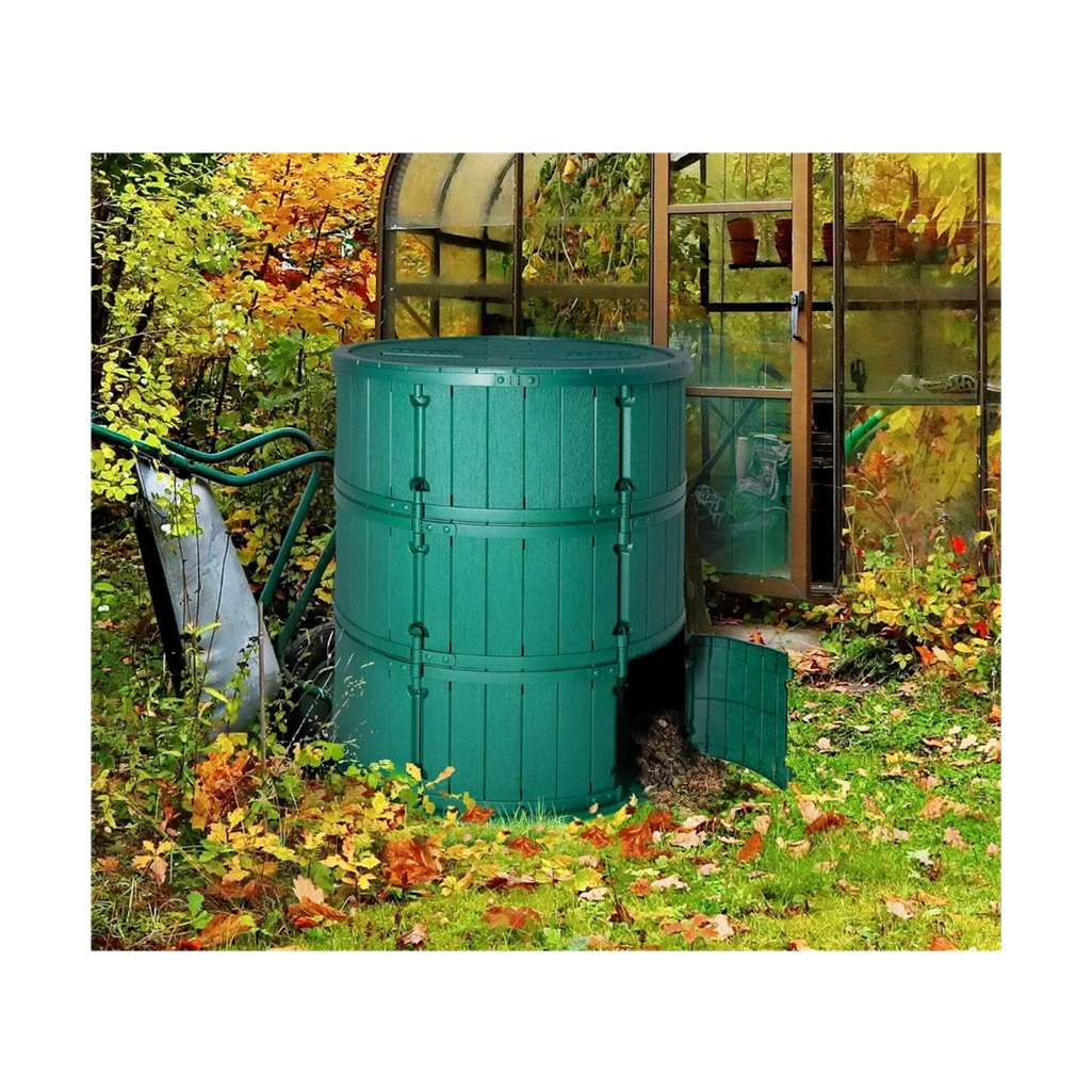 Компостер садовый Мастер Сад Бочка с крышкой и дном, усиленный, 950 л