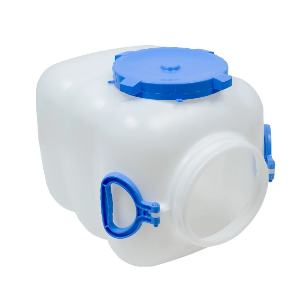 Бочка-канистра Martika Гранде из пищевого пластика 60 л, белый цвет, с ручками, Россия