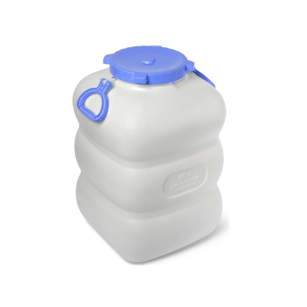 Бочка-канистра Martika Гранде из пищевого пластика 60 л, белый цвет, с ручками, Россия