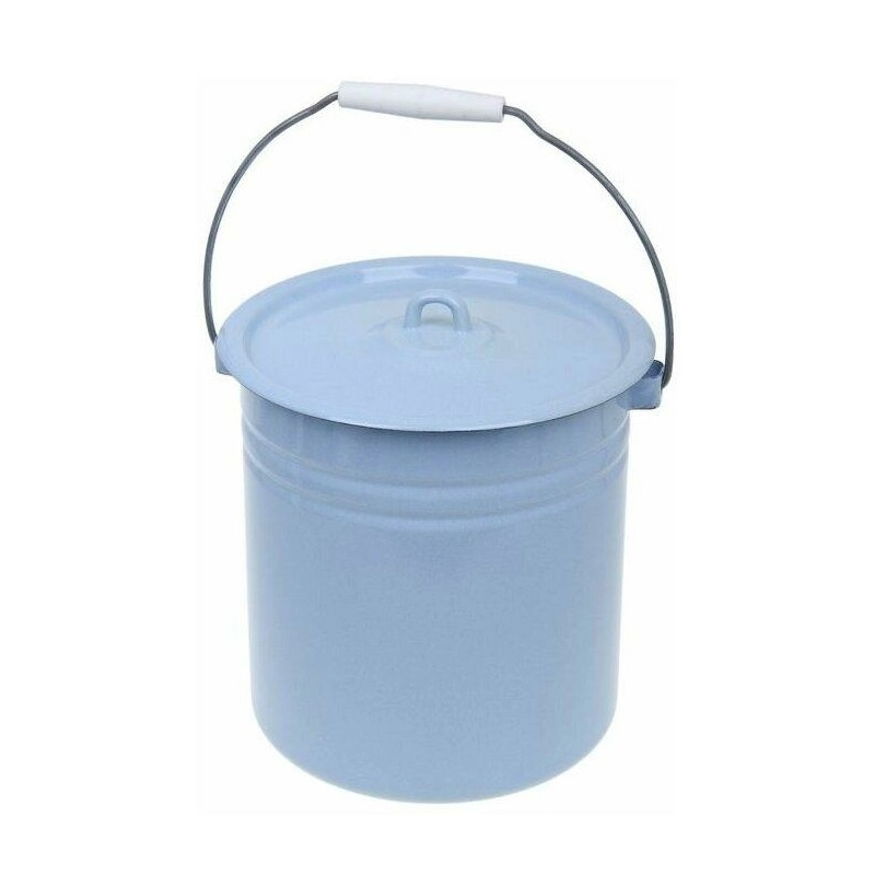 Ведро эмалированное Стальэмаль цилиндрическое с крышкой без рисунка 12л