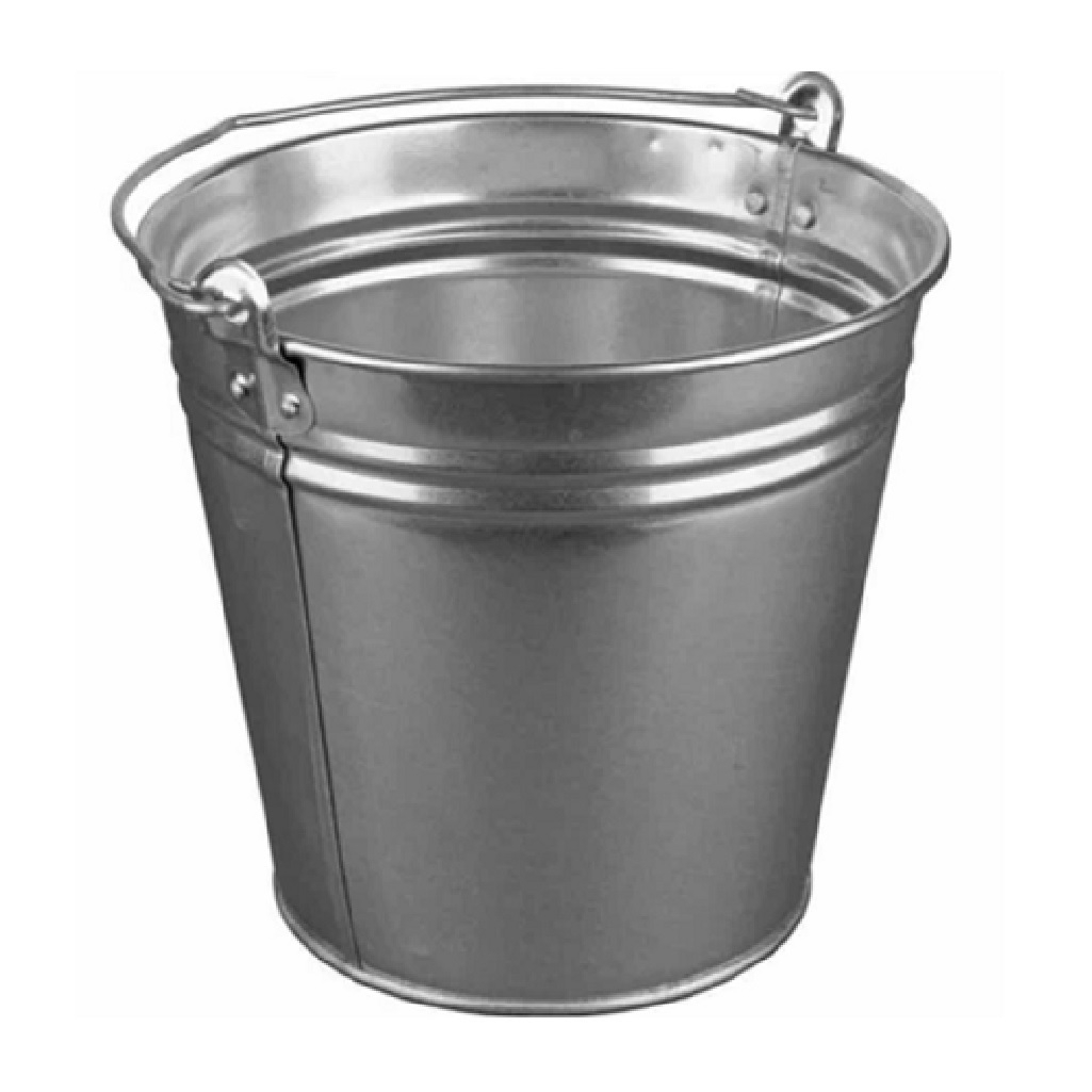Ведро хозяйственное, оцинкованное, металл, для непищевых продуктов, серебристое 15 л