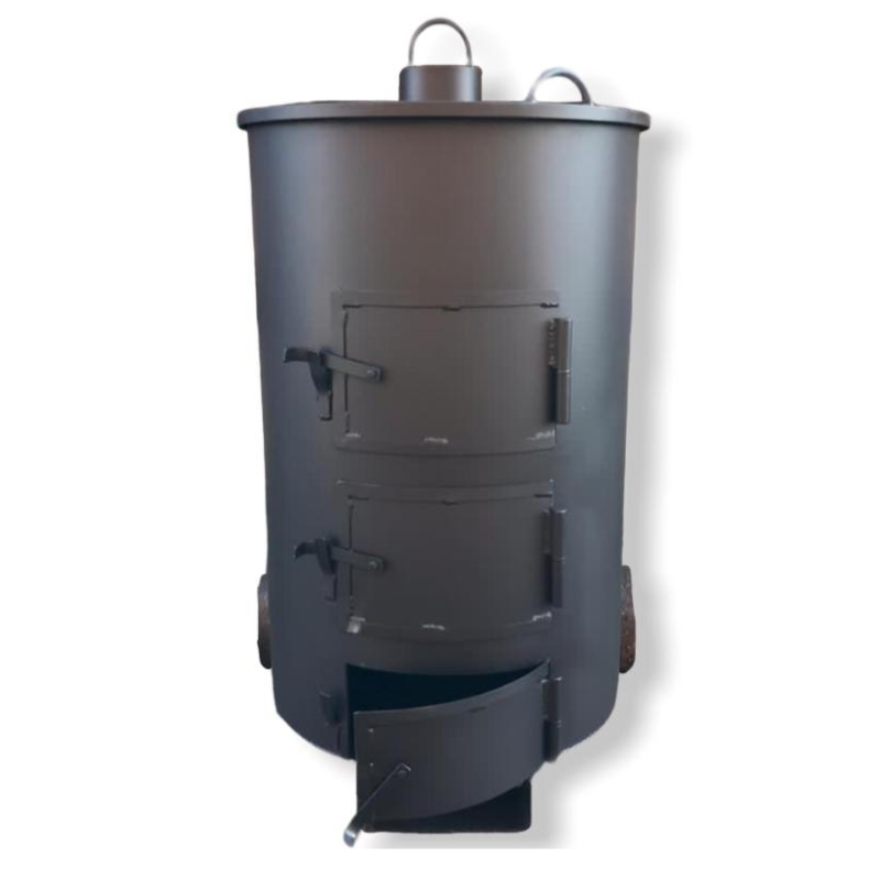 Печь для сжигания мусора с трубой, сталь 3,2 мм, 180 л