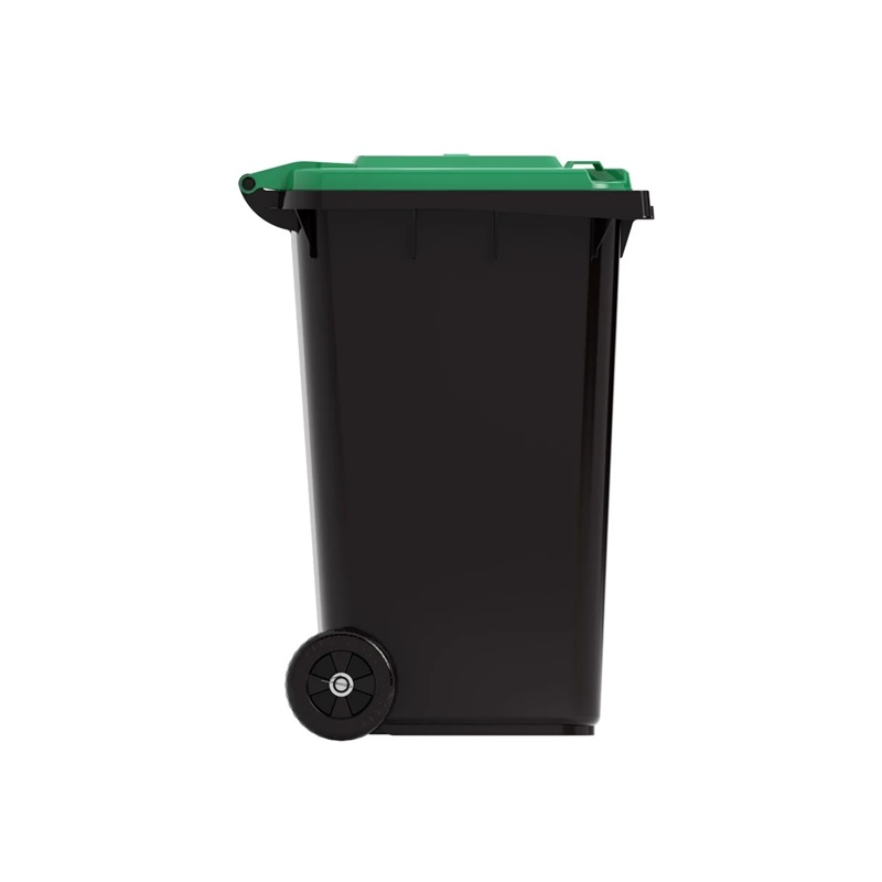 Бак для мусора Альтернатива М5937 на колесах 240л черно-зеленый