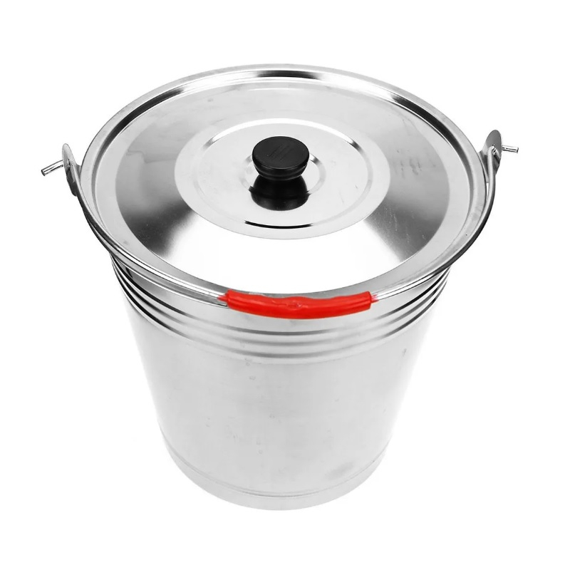 Ведро с крышкой, 10 л, нержавеющая сталь