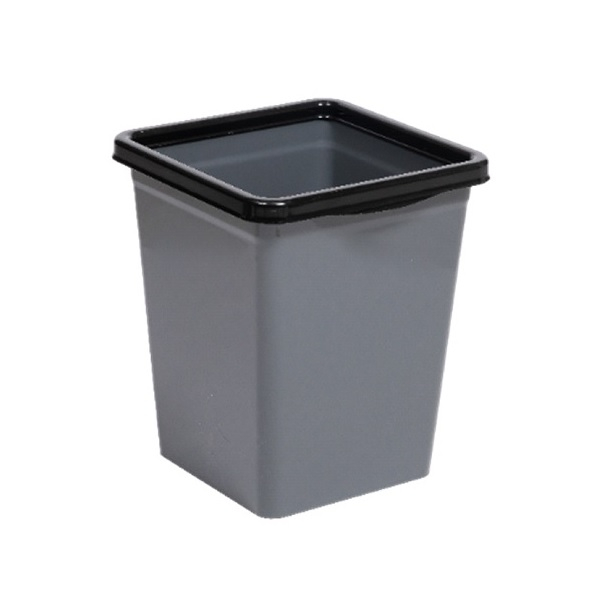 Ведро для мусора Violet с фиксатором, серый/черный, 14 л