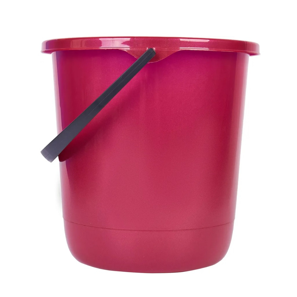 Ведро Spin&Clean Rock'n'Roll с крышкой, с функцией отжима, бордо, для уборки и мытья полов, 12 л