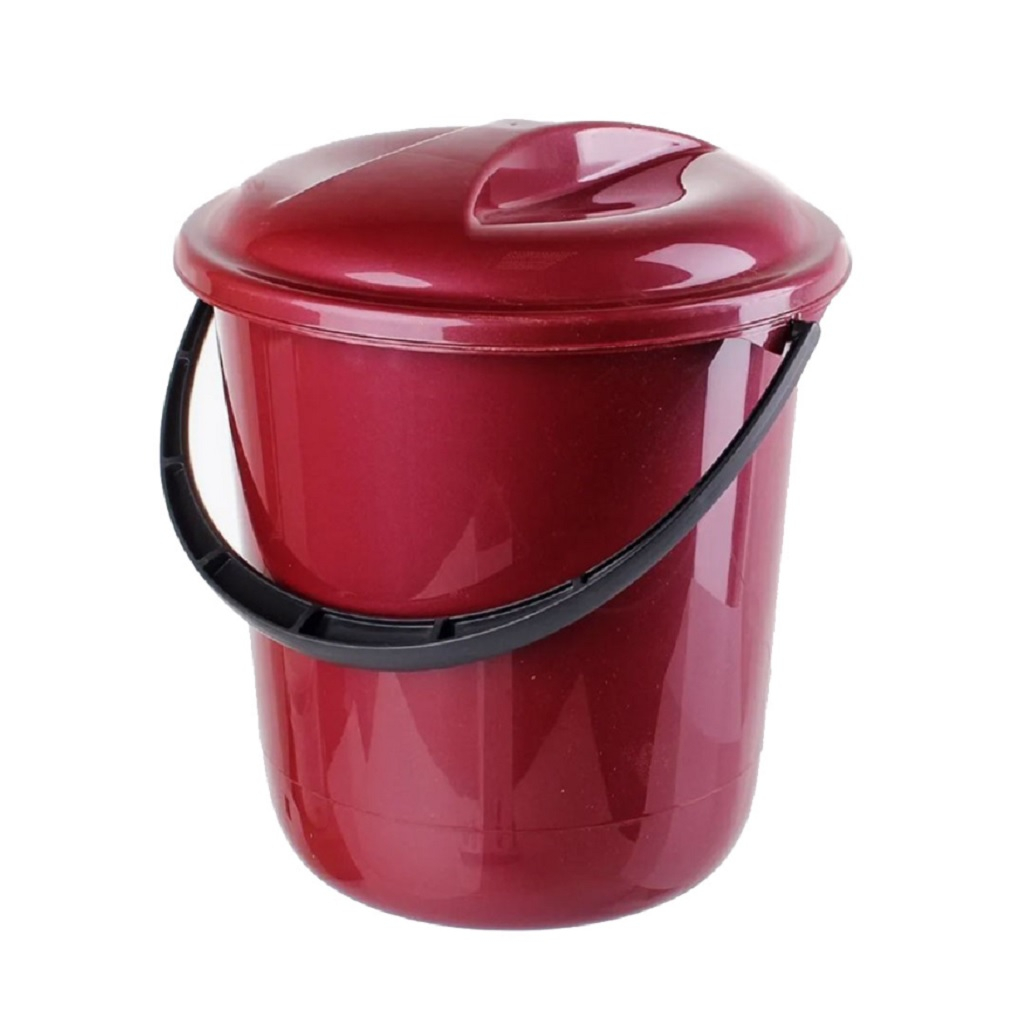 Ведро Spin&Clean Rock'n'Roll с крышкой, с функцией отжима, бордо, для уборки и мытья полов, 7 л