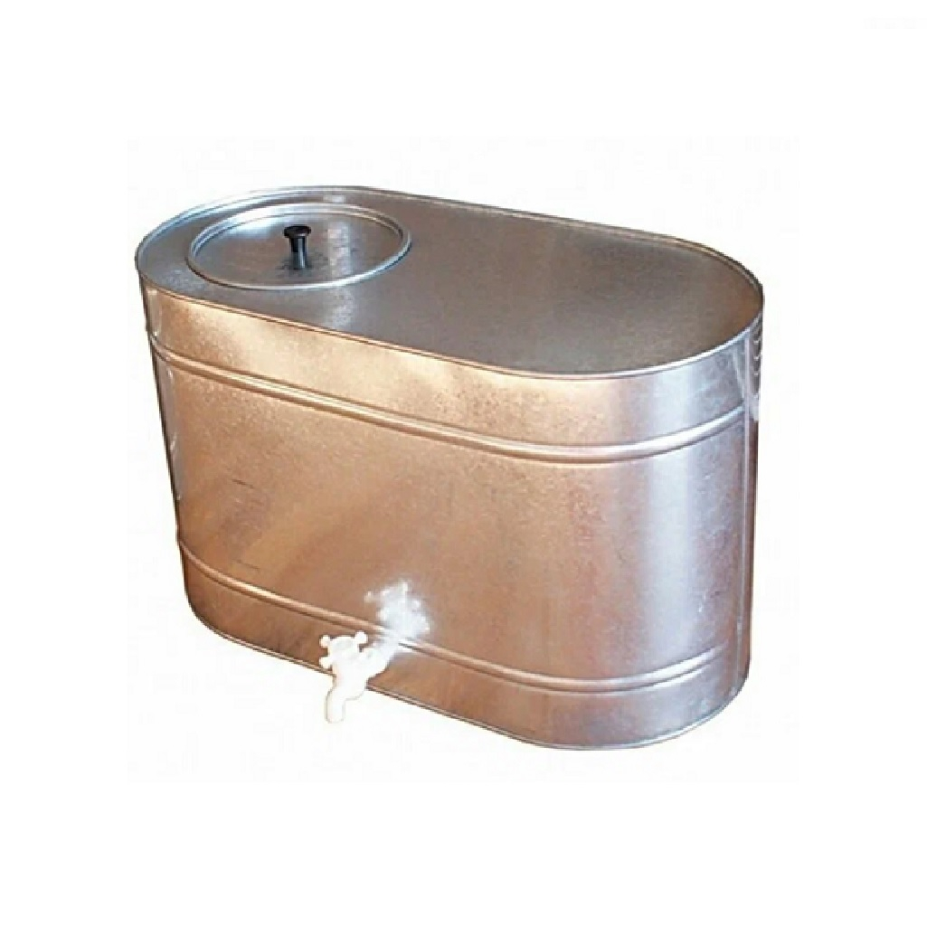 Бак овальный оцинкованный с краном, прочные борта, гладкая поверхность, 95 л