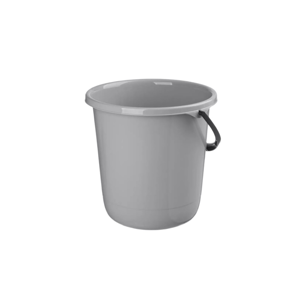 Ведро Homver Etna, круглое, 10 л, с крышкой, пластик, серое, 221218635/03