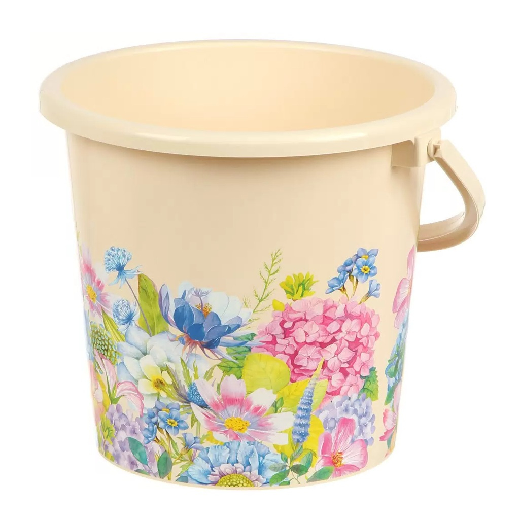 Ведро хозяйственное ВМС Цветочный сад ВР-7811, пластик, различные цвета, 10 л