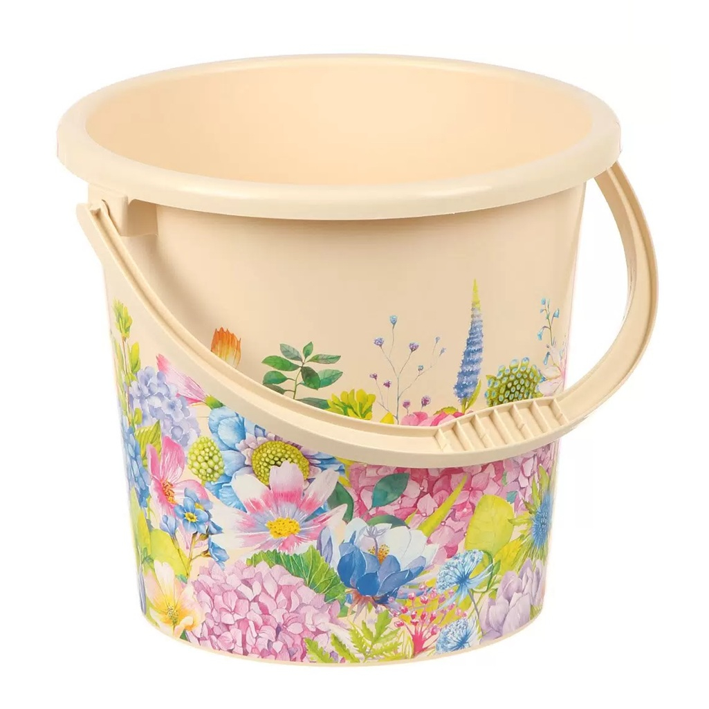 Ведро хозяйственное ВМС Цветочный сад ВР-7811, пластик, различные цвета, 10 л