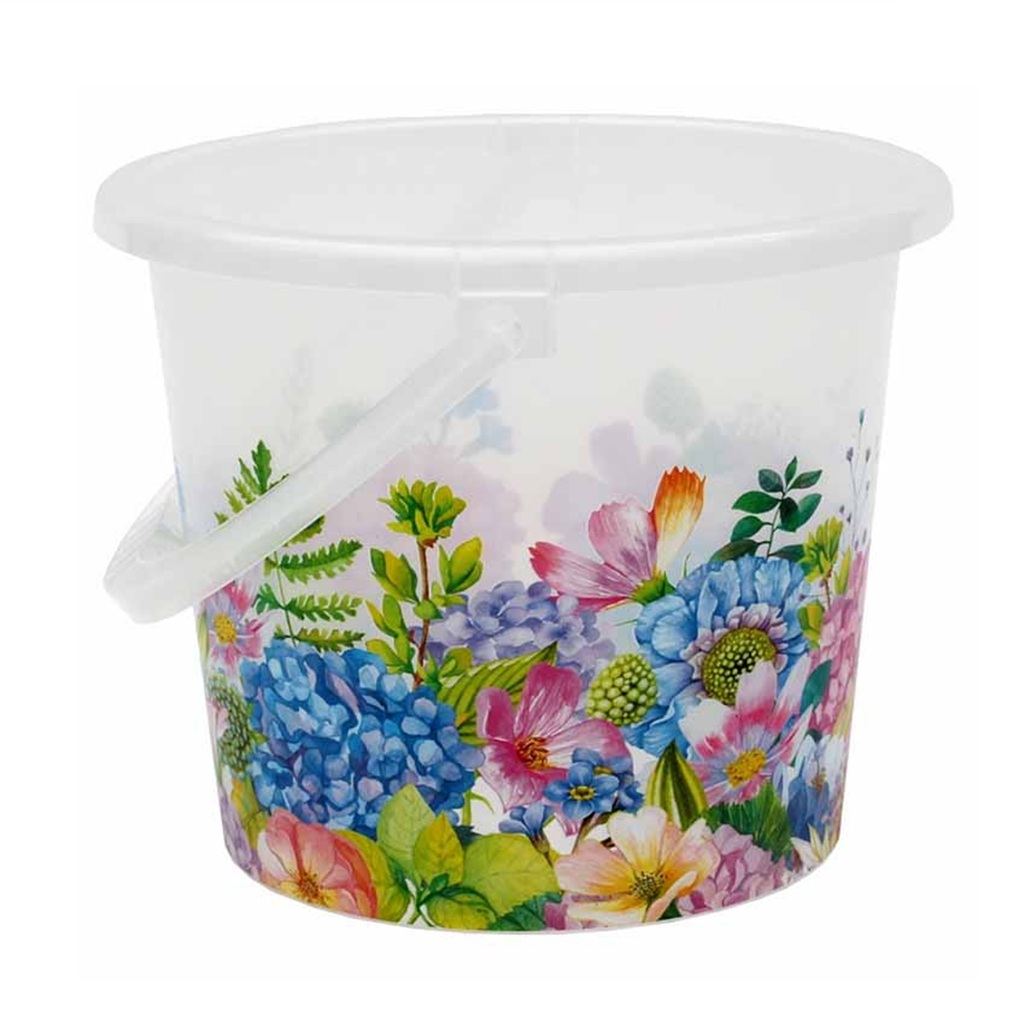 Ведро хозяйственное ВМС Цветочный сад ВР-7811, пластик, различные цвета, 10 л