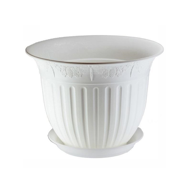 Горшок с поддоном ВИНОГРАД 6 л (белый)