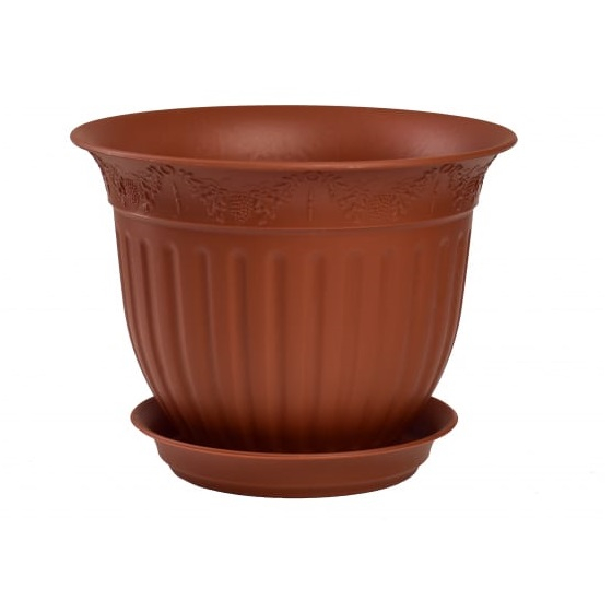 Горшок с поддоном ВИНОГРАД 6 л (терракотовый)