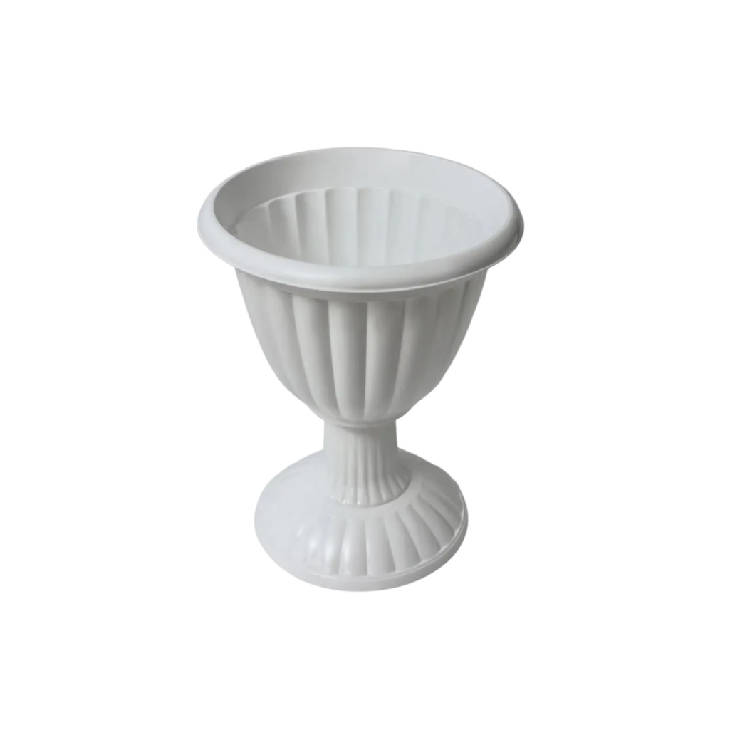 Вазон для цветов Альтернатива Жасмин, на высокой ножке, 12 л, диаметр 370 мм, белый, М1390