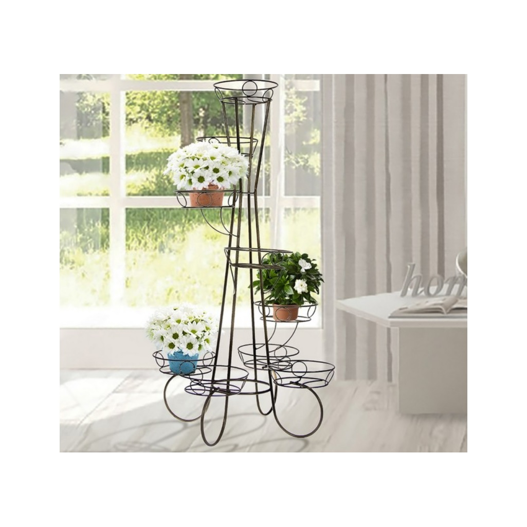 Подставка для цветов Ракета на 9 горшков, металл, медный антик