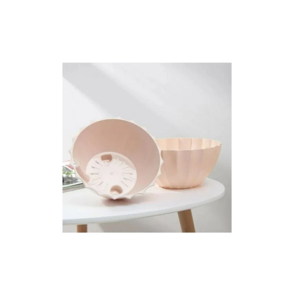 Кашпо Ракушка, 3.4 литра, пластиковое, цвет жемчуг, с прикорневым поливом