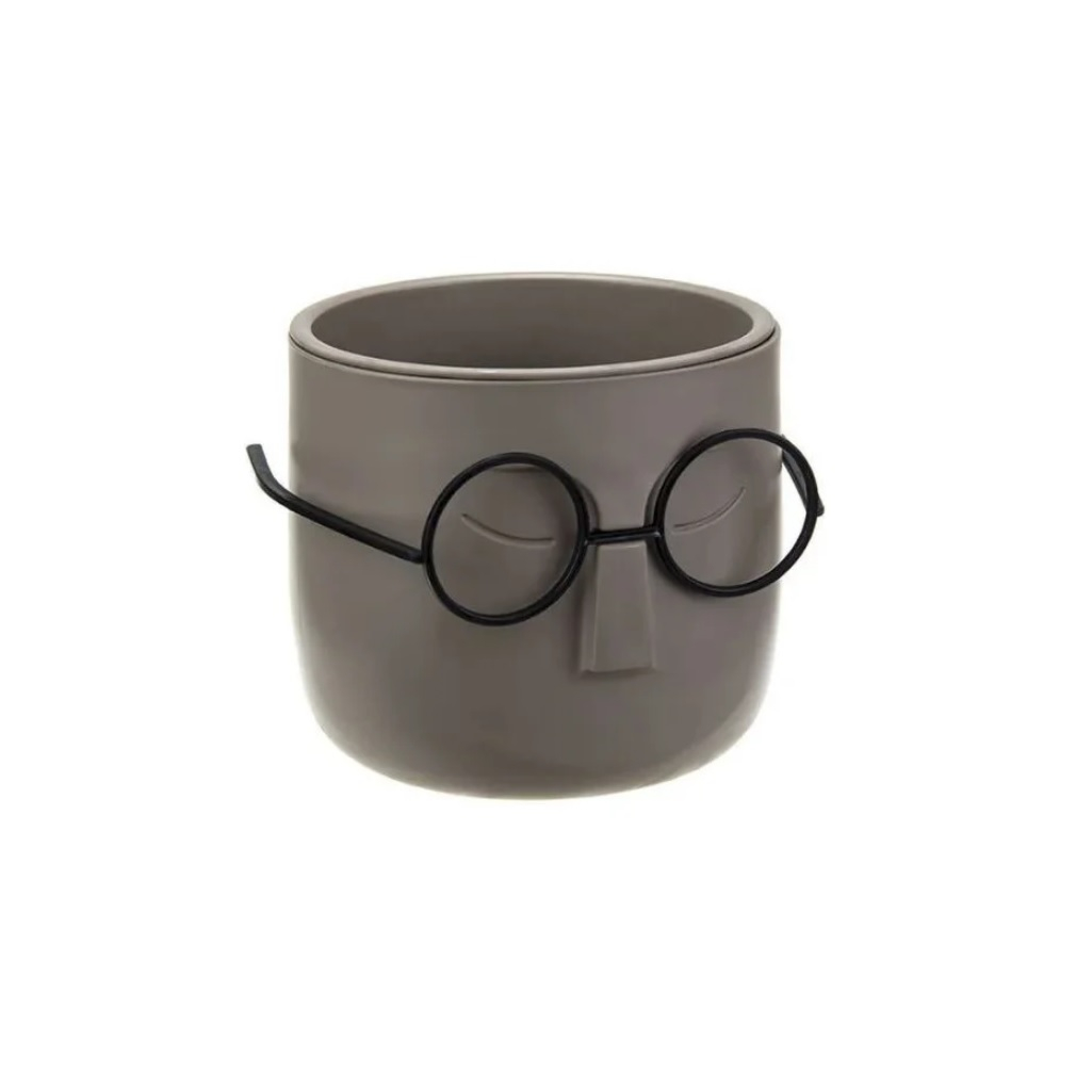 Кашпо Idea Стив со вставкой, французcкий серый, диаметр 115 мм, объем 0.65 л