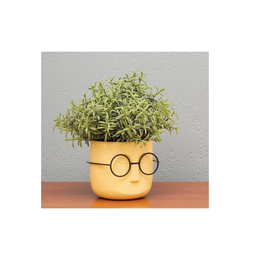 Кашпо Idea Стив со вставкой, банановый, диаметр 115 мм, объем 0.65 л 