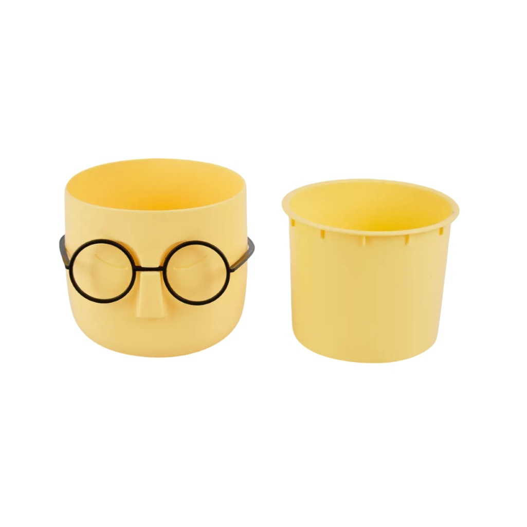 Кашпо Idea Стив со вставкой, банановый, диаметр 115 мм, объем 0.65 л 