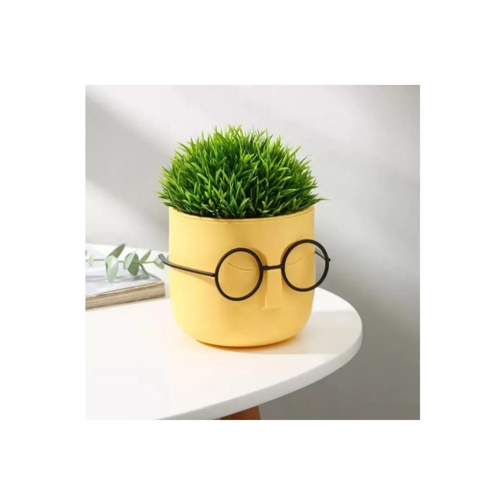 Кашпо Idea Стив со вставкой, банановый, диаметр 115 мм, объем 0.65 л 