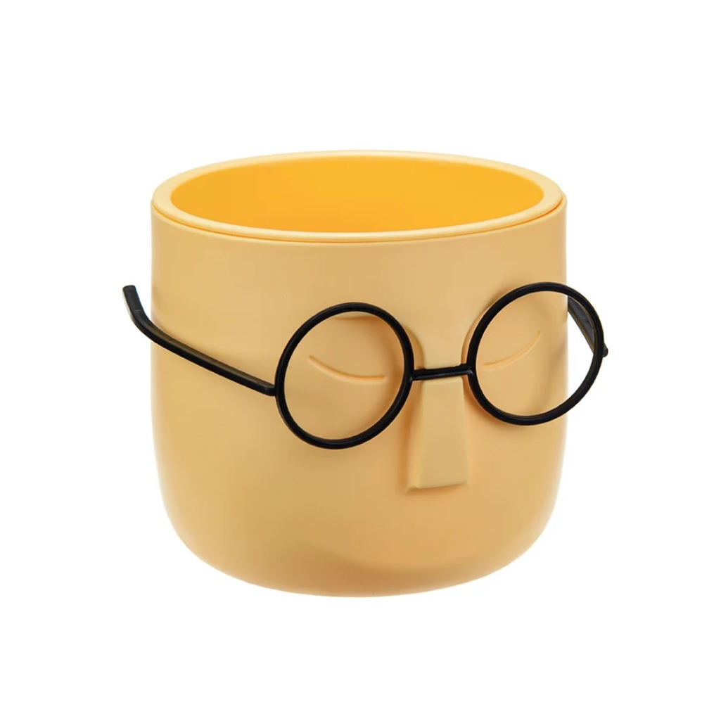 Кашпо Idea Стив со вставкой, банановый, диаметр 115 мм, объем 0.65 л 