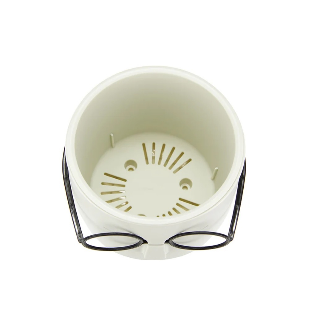 Кашпо Idea Стив со вставкой, белый ротанг,  диаметр 115 мм, объем 0.65 л