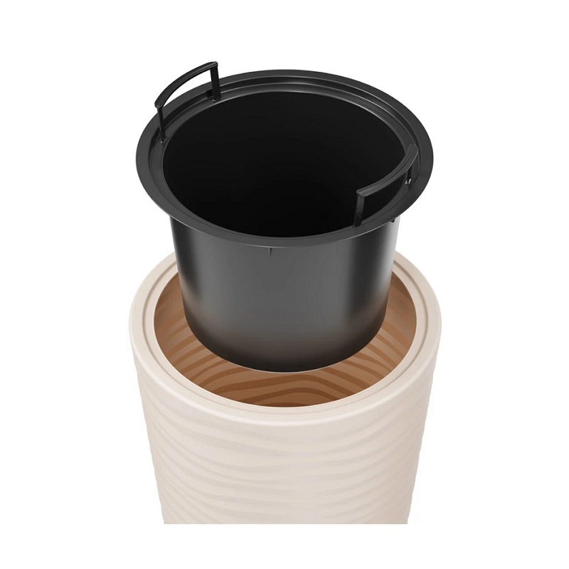 Кашпо напольное Альтернатива Оазис, светло-бежевое со вставкой 13/63 л