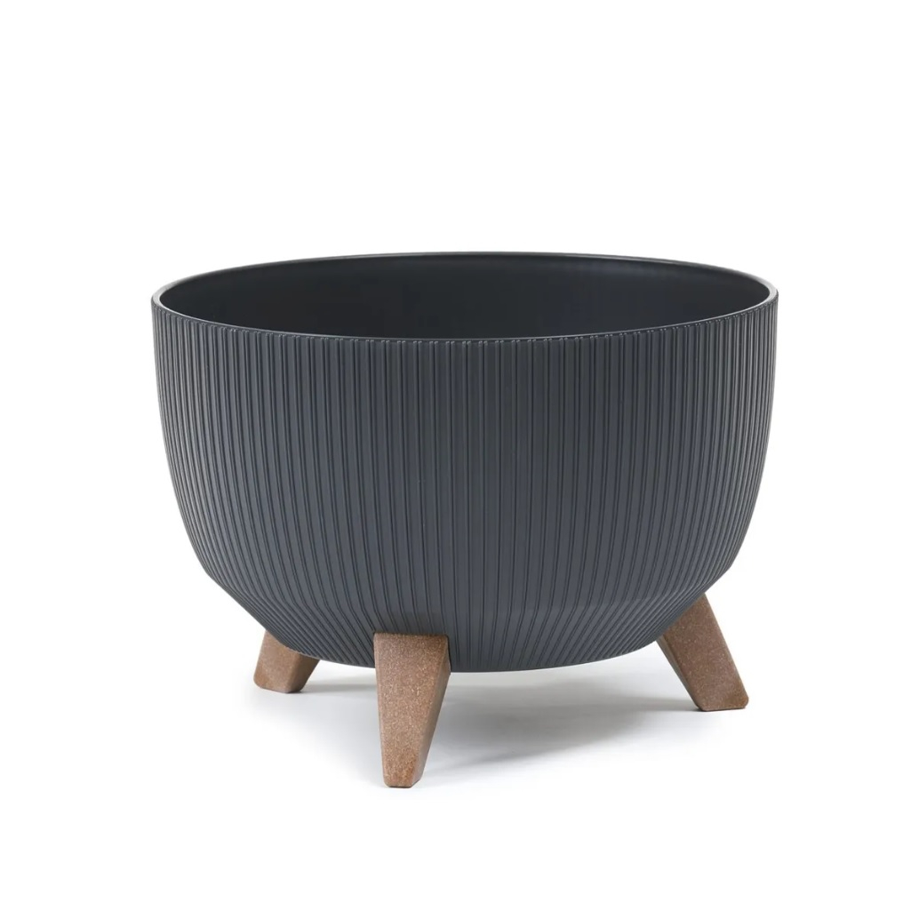 Кашпо Roma Eco recycled Jumper, на ножках, d-29 см, h-23 см, 9.3 л, антрацит