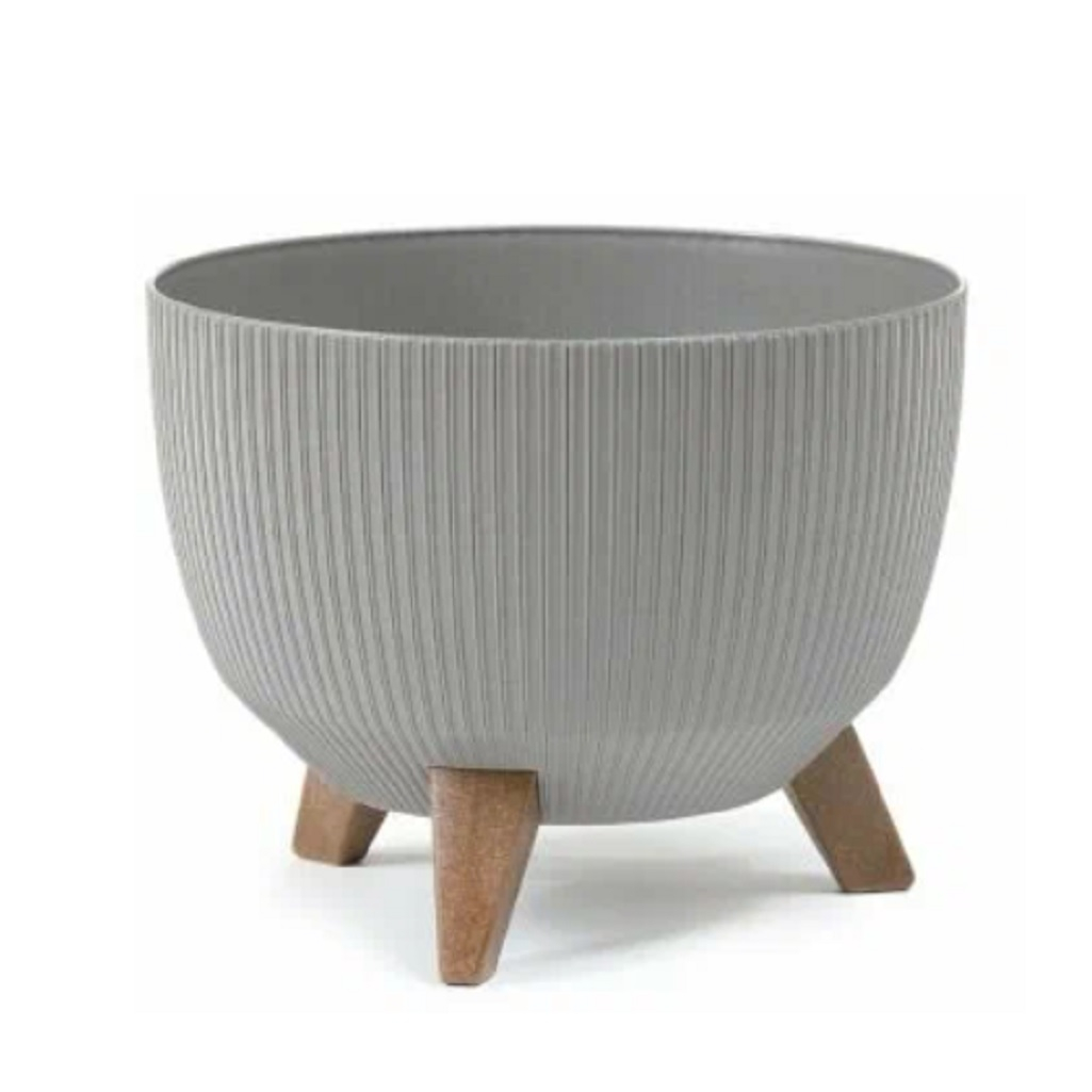 Кашпо Roma Eco wood Jumper, d-29 см, h-23 см, на ножках, 9,3 л серое