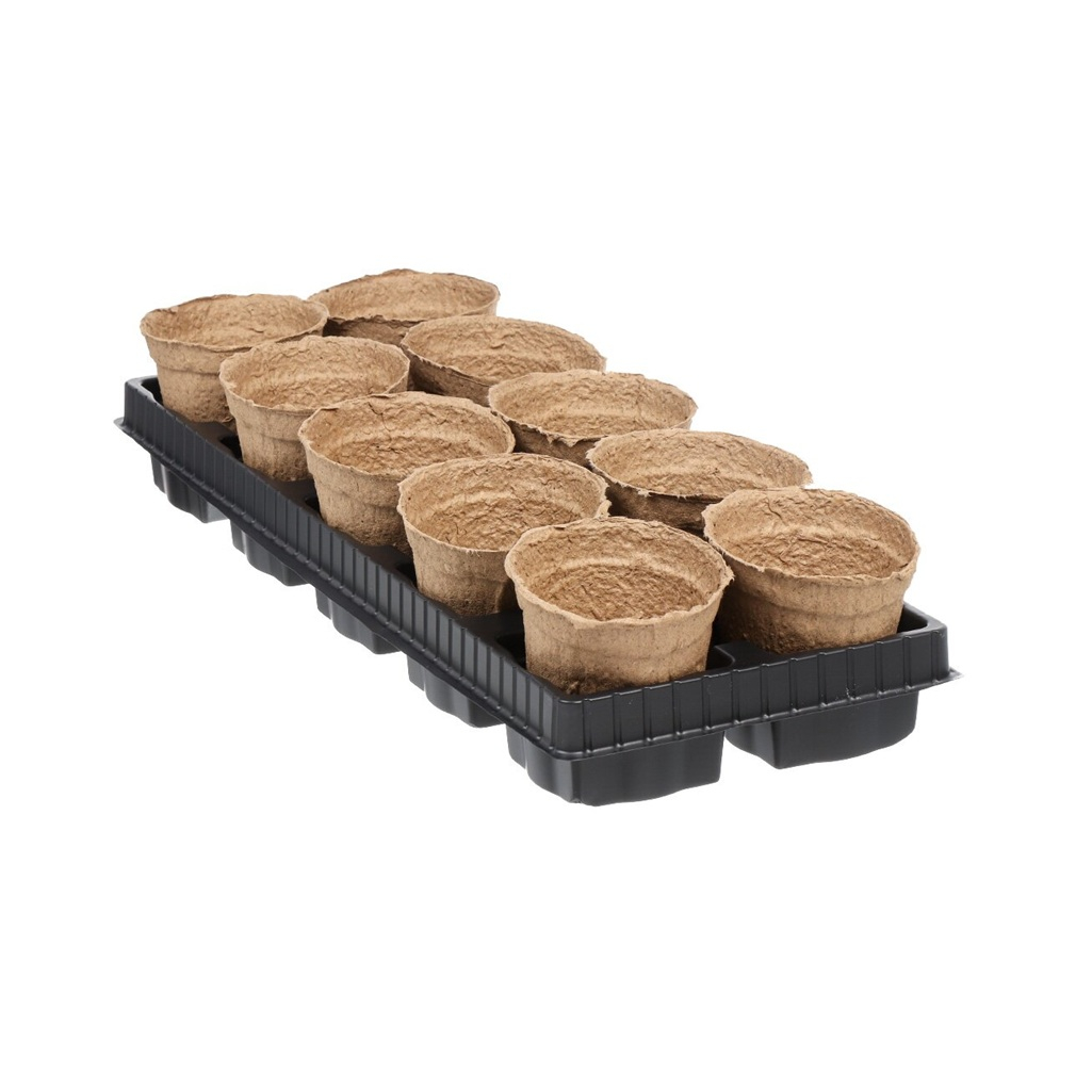 Ящик для рассады ГазонCity, набор 10 торфяных горшков с поддоном 110х210х550 мм